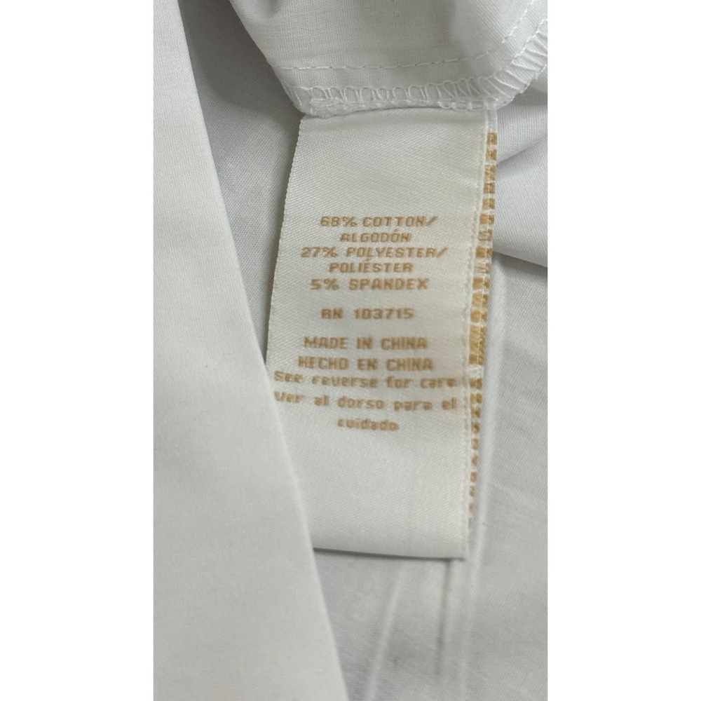 Hope & Harlow Button Down White Cuffed Short Sleeve Top Womens Large - Picture 4 of 8